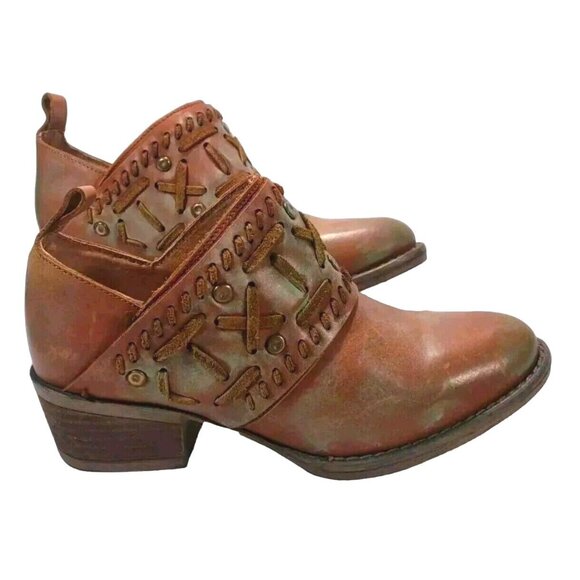 Circle G by Corral Ladies Maple Harness Patina Bootie Shoe  (MSRP $120) … - Picture 1 of 7